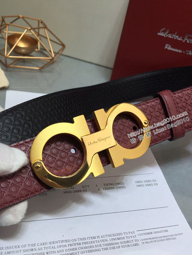 菲拉格慕男士皮帶 Ferragamo雙面牛皮腰帶  jjp2175
